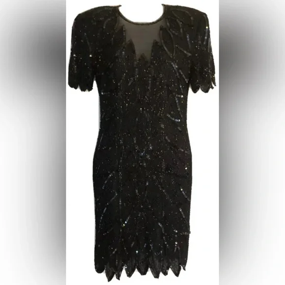 Stenay | Dresses | Vintage Stenay Little Black Dress 0 Silk Sequin Beaded Cocktail  Dress | Poshmark
